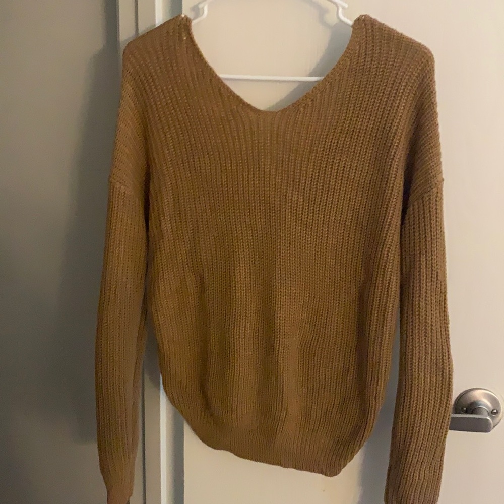 Falls Favorite Girl Sweater II - Camel - Picture 3 of 4